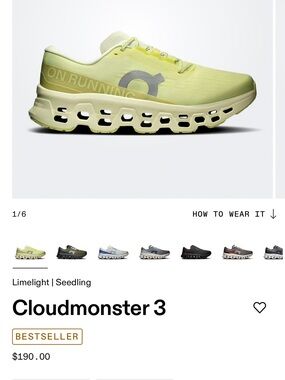 On RunningCLOUD MONTER 3 Sneakers - SZ 8 w new in box !!!